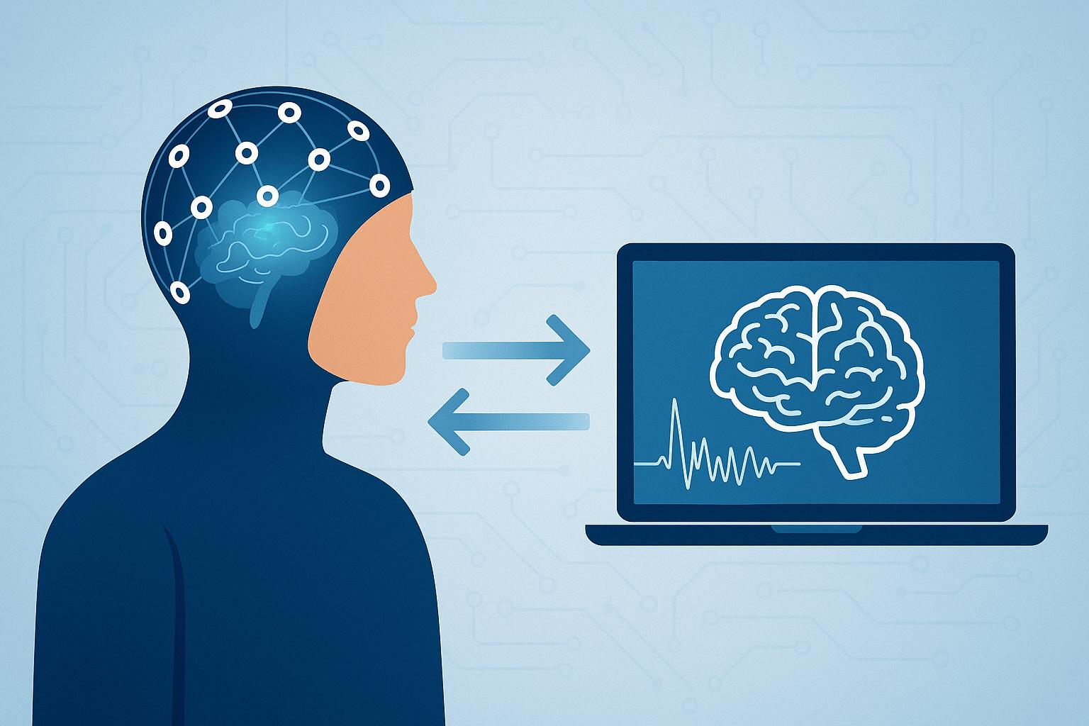 A person wired to a brain-computer interface.