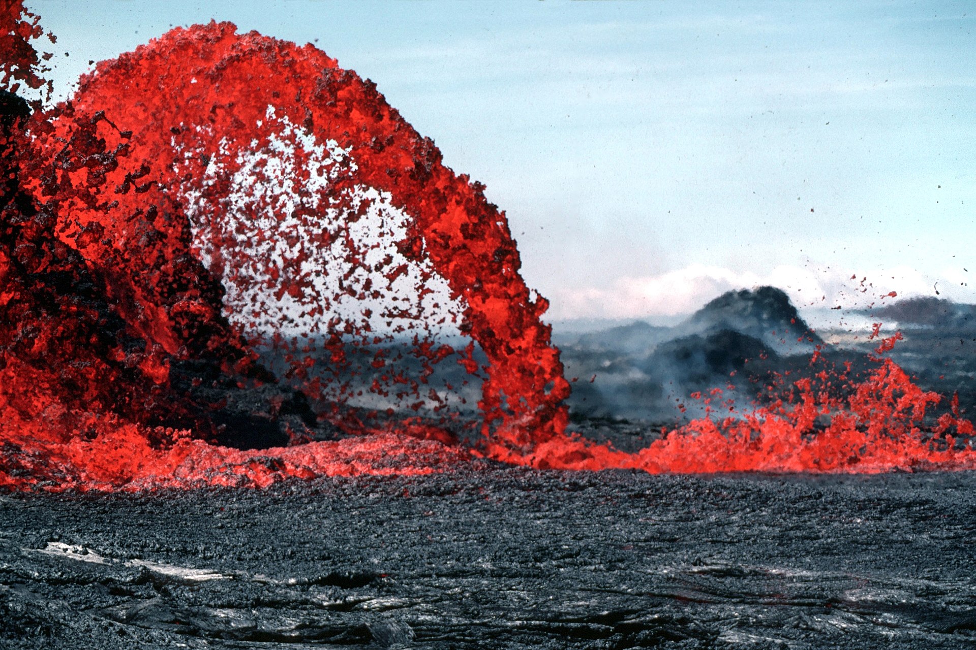 A lava fountain in Hawaii.